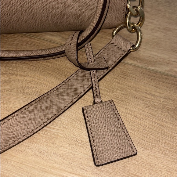 Michael Kors Taupe Saffiano Leather Convertible Tote Crossbody Bag - Picture 4 of 10